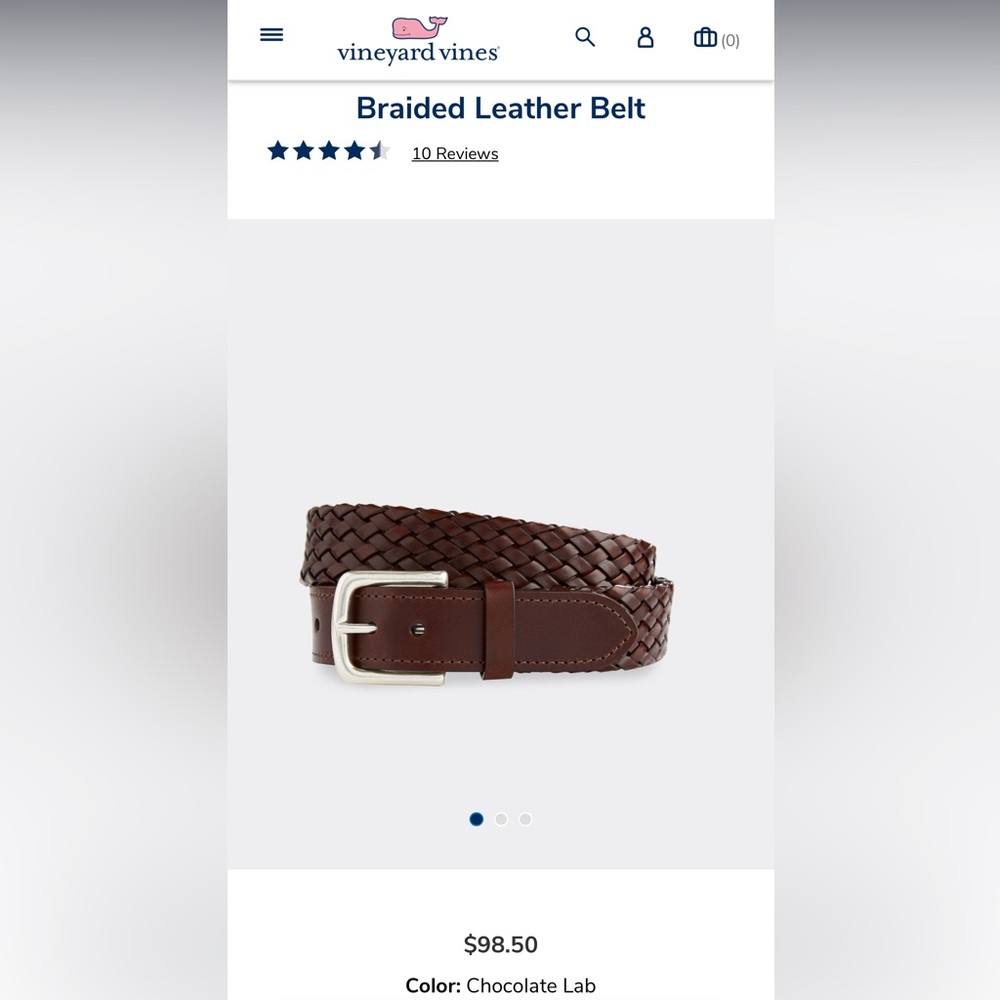 Vineyard Vines Braided Leather Belt